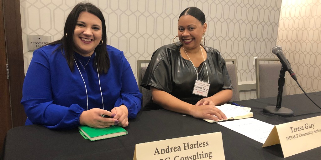 IMPACTCA's tweet photo. IMPACTโs Teresa Gary representing this morning at the OUCAN Conference talking about advocacy and policy in workforce development! #OUCan https://t.co/J2S1gndmvU