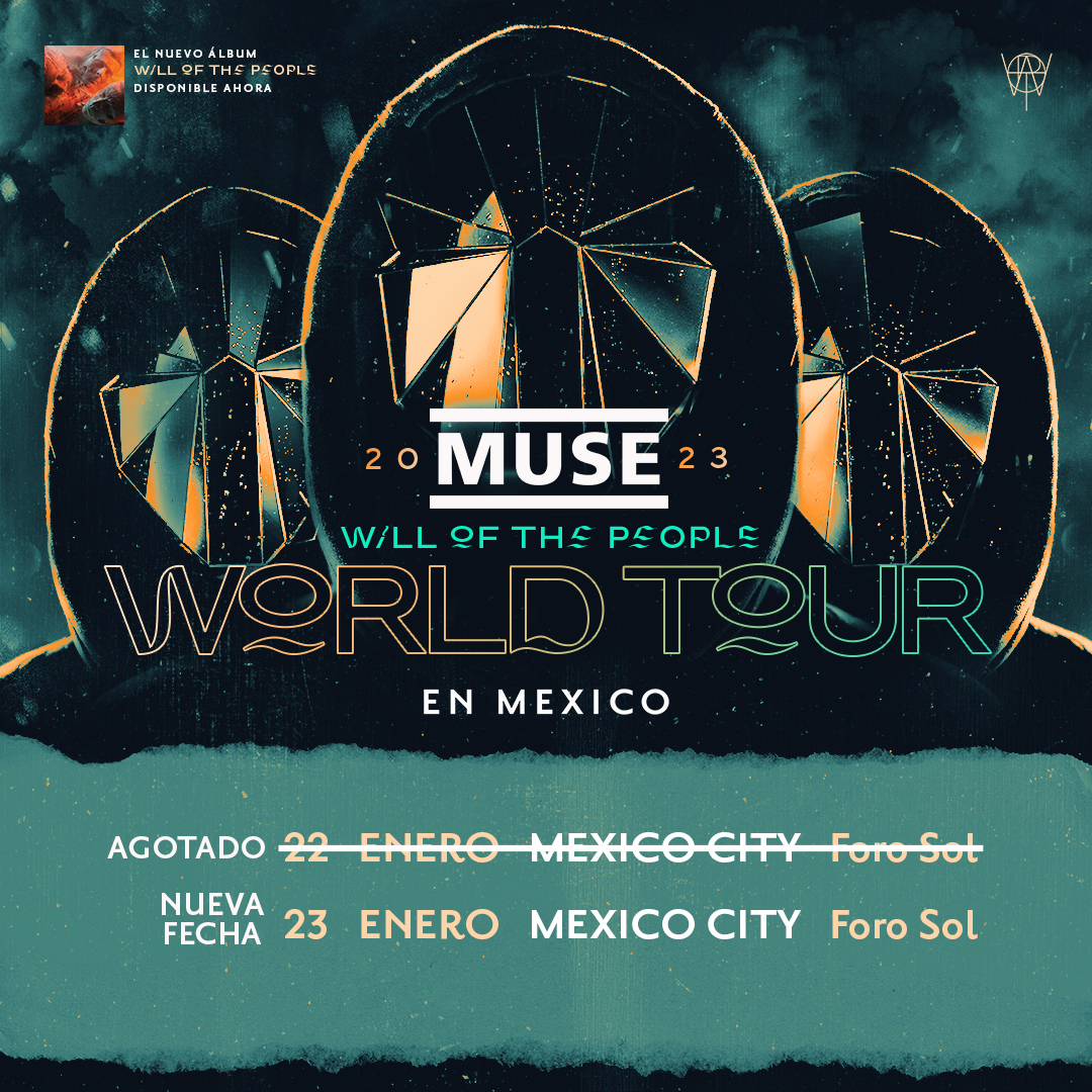 museband's tweet photo. Mexico City, we've added an extra date to our run of shows in January 2023. Pre-sale opens tomorrow, Friday 28th at 11am local. General on sale is Thursday, November 3rd at 11am local. See you there 🇲🇽
https://t.co/CrW1mPXduo https://t.co/uHvkiExudu