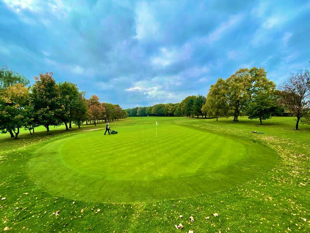 Hand mowers getting a run out today despite the rain. Great effort from the lads in tough conditions.