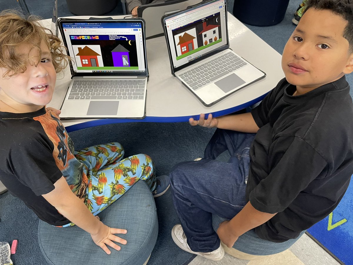 DavidsonMViT's tweet photo. Combining Halloween &amp; tech tools @tonyvincent #shapeograms #mvitsimi #simischools #thirdgraderocks #pjday https://t.co/RGrk2DpQx7