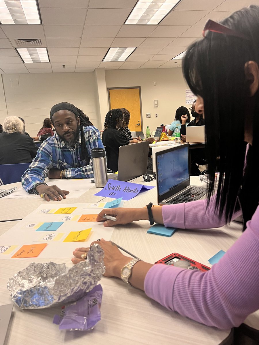 BAR_NONE_EDU's tweet photo. Working with the @APSsatlanta #personalizedlearningteam to create our instructional model and improve student outcomes! #edelements @Lingo_Bling @Apsiddherman https://t.co/x0Mdus00sD