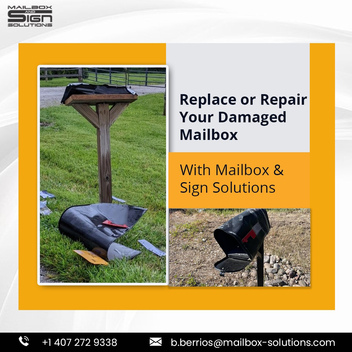 MailBoxSolutio1's tweet photo. Mailbox &amp; Sign Solutions is your one-stop shop for all your mailbox and custom street sign needs, from installation, replacement, and repair, to customization. https://t.co/cG5CTnGNUk.#mailboxes #streetsigns #streetdesigns #solution #signsolutions #replace #qualityaccessories https://t.co/ztSKIhCl6e