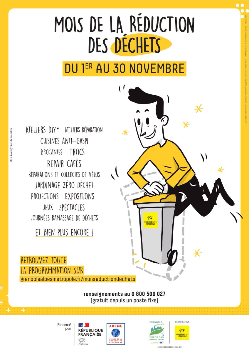 En novembre, on s'intéresse aux déchets ! 🚮
Durant tout le mois, la Métropole vous propose des ateliers DIY, des spectacles, des animations etc... et les centres de tri ainsi que les recycleries vous ouvriront leurs portes !♻
🗓Programme : bit.ly/3sGgfWB