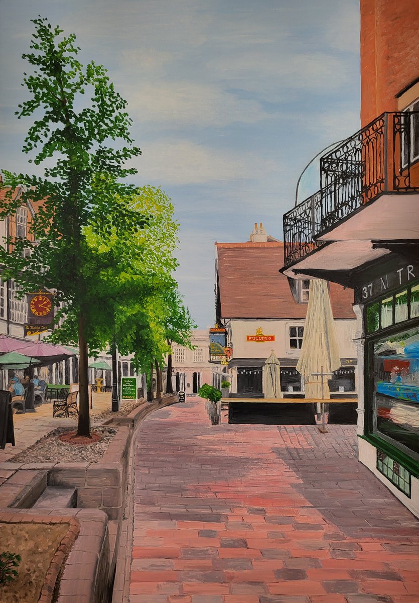 Finally finished this commission of the Pantiles in Tunbridge Wells. It's 100 x 70cms, oil on canvas. #tunbridgewells #pantiles