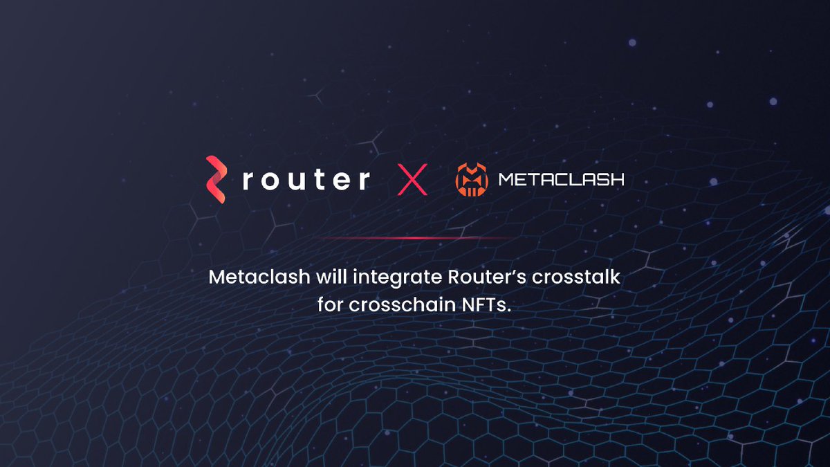 SmartCryptoNew1's tweet photo. 🔰 @MetaClashOnline partners with @Routerprotocol
🔰 #MetaClash will integrate #Router's CrossTalk and utilize its cross-chain communication framework to enable cross-chain #NFTs
🔽 INFO
https://t.co/HTLsaTTxTv
#SCN1 https://t.co/iC6jDP0TfN