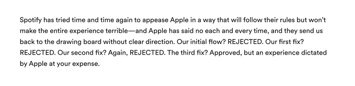thinknimblelabs's tweet image. For all the small businesses who don't understand why the Apple store is rejecting their apps, may we all find peace in the fact that @Spotify doesn't either - timetoplayfair.com/audiobooks/?ut…