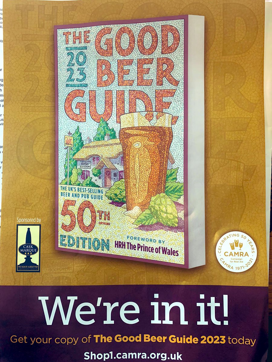 Absolutely thrilled and proud to announce that our little micropub is in this year’s Good Beer Guide! #gbg2023 Thanks @CAMRA_Official!