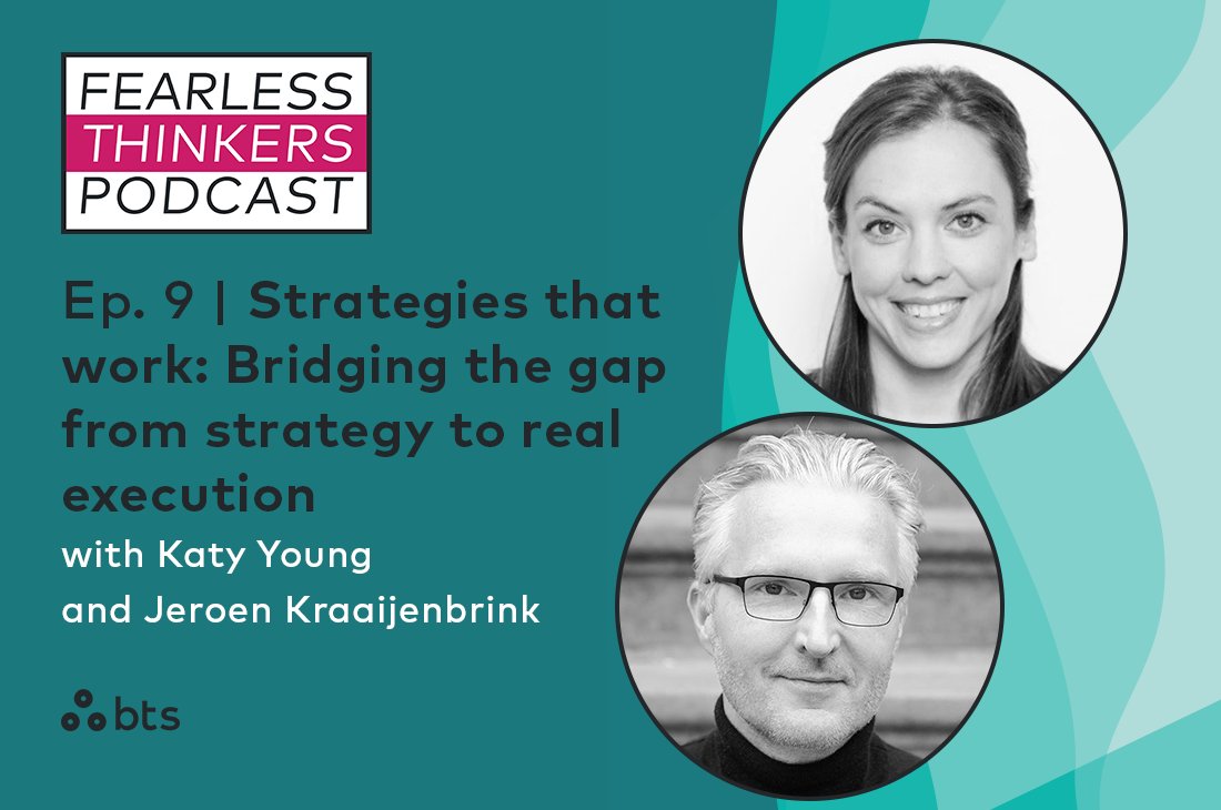 How do strategies gain traction? In this podcast, Katy Young, SVP &amp; Partner at BTS, and Jeroen Kraaijenbrink, Strategy &amp; Leadership Author and Consultant, dive into strategy implementation. Listen on Spotify, Apple, and at  bit.ly/3CmFTW2 #StrategyMadePersonal