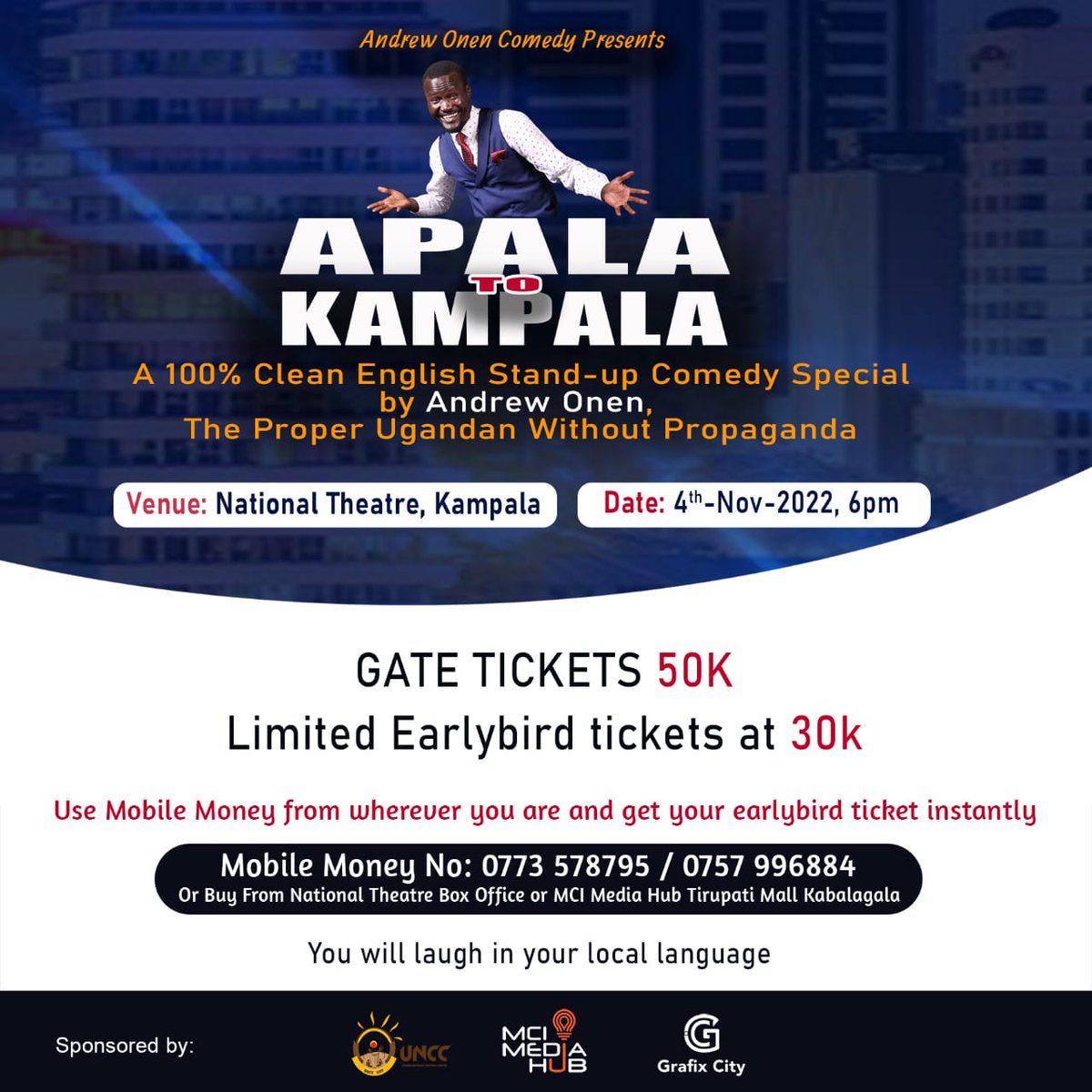 Hey, Kampala's finest Comedy Special is here! This guy is too funny! #apala2kampala Check posters for details 🥳🥳