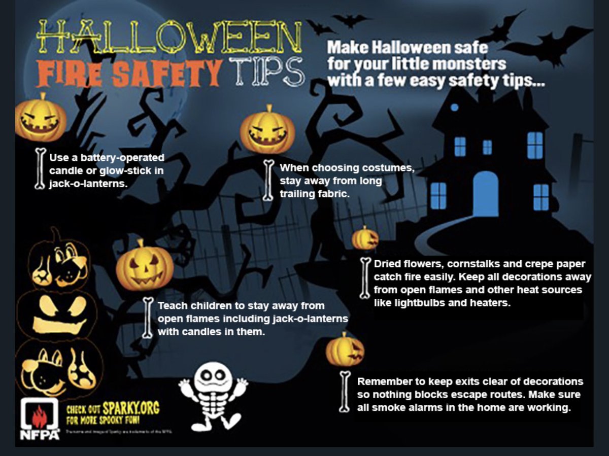 Hey <a href="/CityofSSF/">South San Francisco</a> don’t let fire be the fright on #Halloween night! Check out these fire safety tips and have a fun and safe Halloween! #fireprevention <a href="/SSFFire/">SSF Fire Department</a>  Have Safe 👻🎃💀night