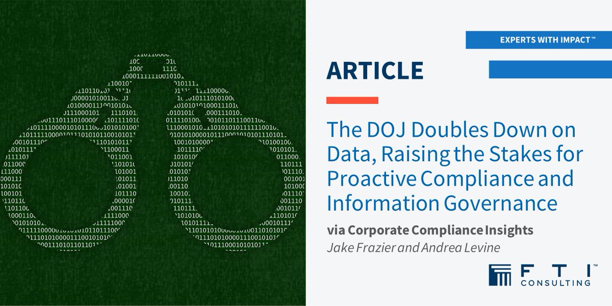 Two recent developments in #DOJ have signaled just how serious the agency is about the role of #data in the #antitrust enforcement ecosystem. Learn about the updated guidance from our own Andrea Levine and Jake Frazier in this article lnkd.in/gBbeNUbN