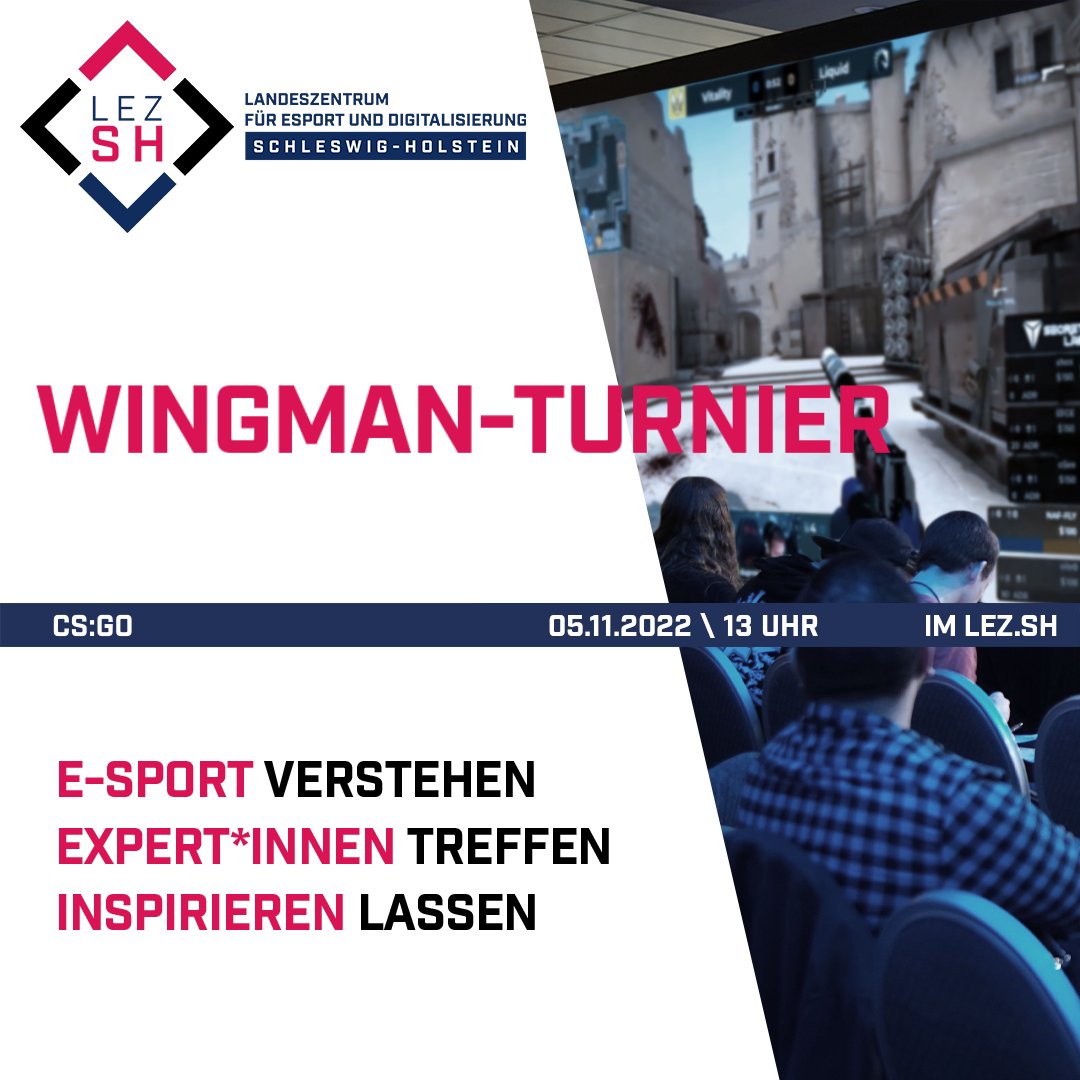 LEsportZ_SH's tweet photo. Wer sind Kiels beste #CSGO-Spieler*innen? Lasst es uns herausfinden beim nächsten #Wingman-Turnier im #LEZSH. Los geht es am Samstag, dem 05.11. um 13 Uhr im Landeszentrum an der Holstenbrücke 4-6.
Zeigt der Konkurrenz, was ihr draufhabt:
https://t.co/9H8JAoPw0s https://t.co/aH0x83V0qU