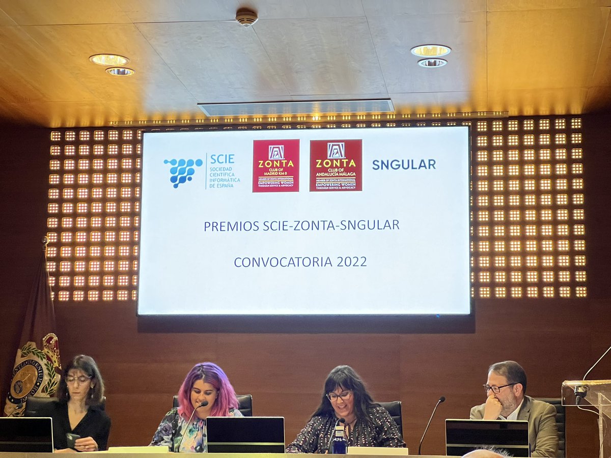 <a href="/aliciagh_/">Alicia García-Holgado</a> <a href="/RAI_Ingenieria/">Real Academia de Ingeniería</a> <a href="/scie_inform/">Sociedad Científica Informática de España</a> <a href="/sngular/">Sngular</a> <a href="/zontamalaga/">Zonta Malaga</a> <a href="/ZontaSpain/">Zonta Madrid Km 0</a> Comienza la mesa redonda: Soy doctora ¿y ahora qué?, en el acto de entrega de premios SCIE-ZONTA-SNGULAR. Modera <a href="/aliciagh_/">Alicia García-Holgado</a>
