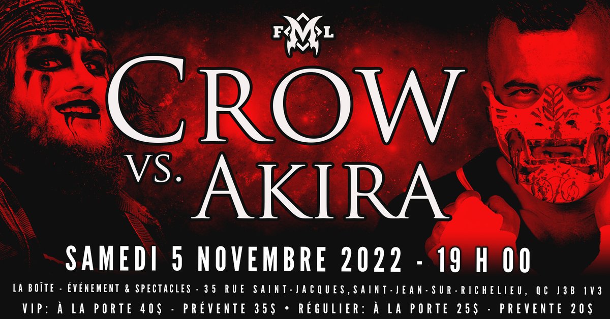 FmLutte's tweet image. Samedi/Sat 5 Nov

FML Frisson TV championship: @theakiraway © vs @FredPCrow in a Deathmatch

35 Rue Saint-Jacques, Saint-Jean-sur-Rich

Billets/Tix: Tome 2 St-Jean  vladesbillets.com

#FMLdeathmatch #indywrestling