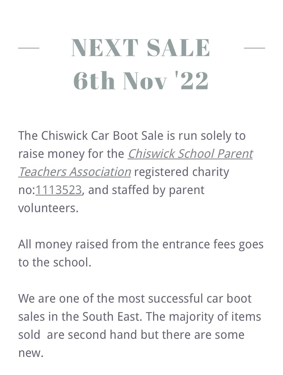 ChiswickCarbootsale (@cscarbootsale) on Twitter photo 