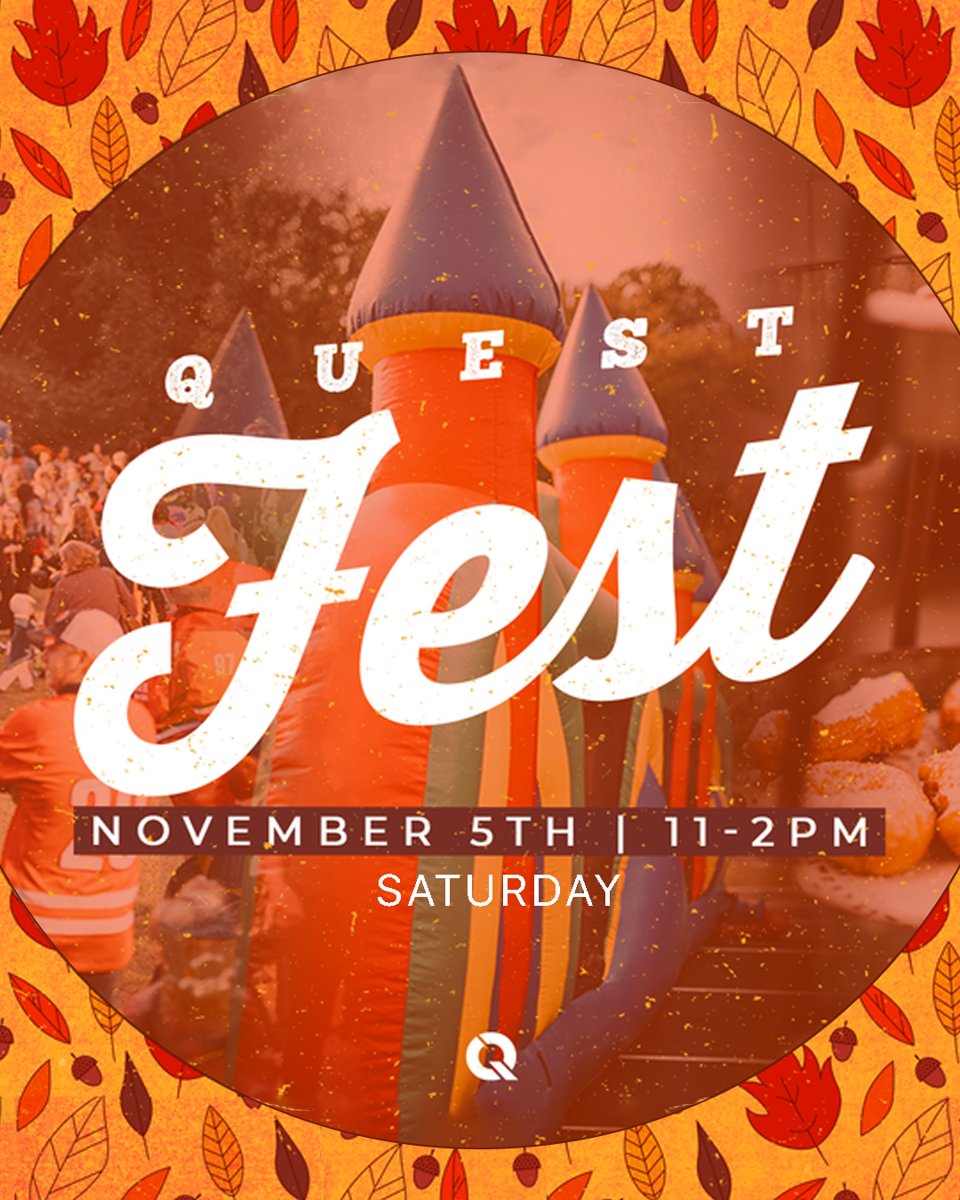 QuestFellowship's tweet photo. Quest Fest is just a week away! Are you getting excited? 🥳

Make sure to invite your friends and family, and don't miss out on this super fun day! 

#ChurchInMotion #QuestFam #QuestFellowship #QuestFest #Invite #Fellowship https://t.co/OndNWfFAJQ