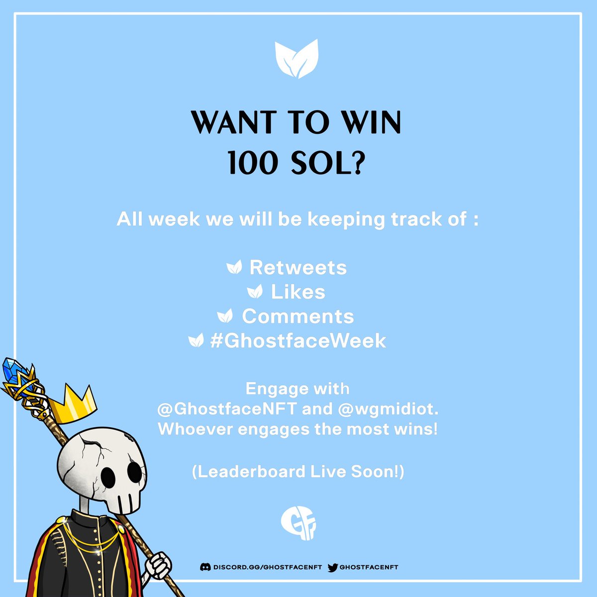 Our #GhostfaceWeek Leaderboard is LIVE at :

> beta.mintly.gg/leaderboard

RT to Enter 1 sol giveaway 😉