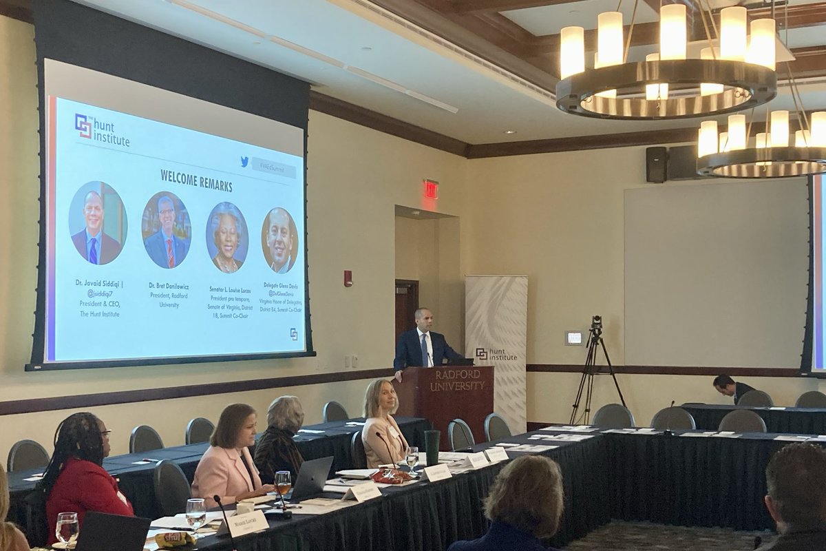 Honored to open this afternoon's sessions with Dr. Bret Danilowicz of @radfordu, and Summit co-chairs @SenLouiseLucas & @DelGlennDavis. It's a great day to discuss critical #Education issues facing the Commonwealth! #VES22 #VAEdSummit