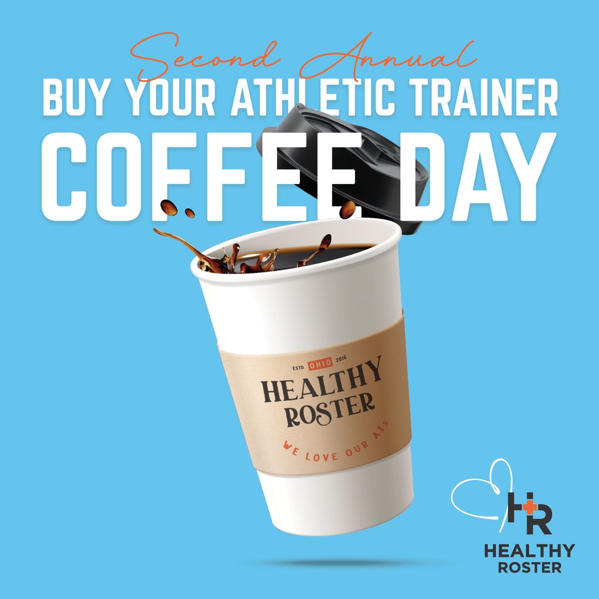 HealthyRoster's tweet photo. It’s National Buy Your AT Coffee Day! So, we’re giving out COFFEE! Our 3rd AT getting a Starbucks GC is… (can you hear the drumroll?) is… Courtney (@courtkneeturner) 
RT / Follow for a chance to win EACH HOUR today! #BuyYourATCoffeeDay https://t.co/E66cRQ0eoA