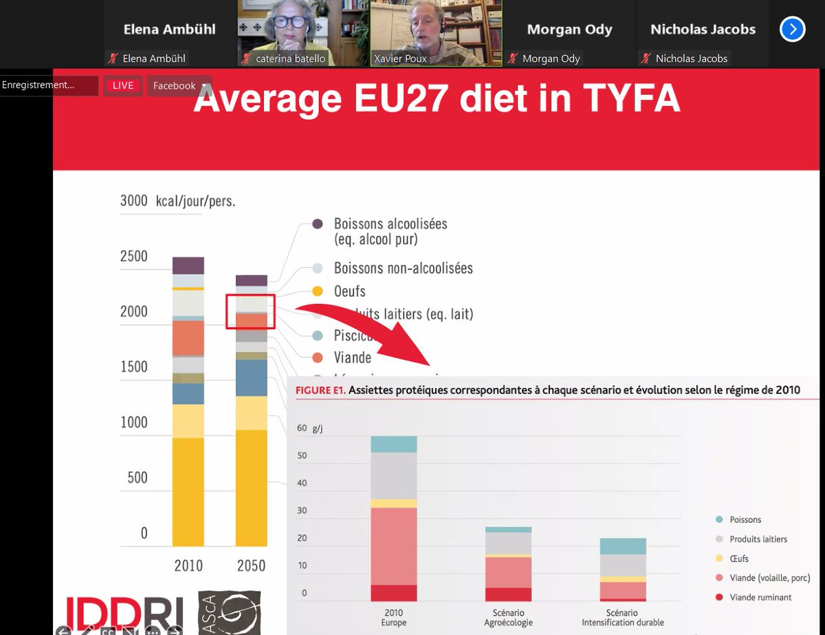 AgroecologyE's tweet photo. Xavier Poux presents the average European diet in the #agroecological scenario
π strong βοΈ of the consumption of pigs and poultry meat, dairy products and fishπππ₯π
πgrassfed ruminants meat consumption is stable πβοΈ
#AgroecologyWorks #MonthofAgroecology #Dietchanges https://t.co/0Sa2k2SS7R