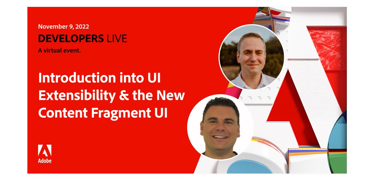 Join me for Developers Live on November 9 to learn about new Content Fragment UI services for Adobe Experience Manager and how to extend them with a modern front-end technology stack – register for free at: adobe.ly/3f7zJjR #AdobeDevelopers