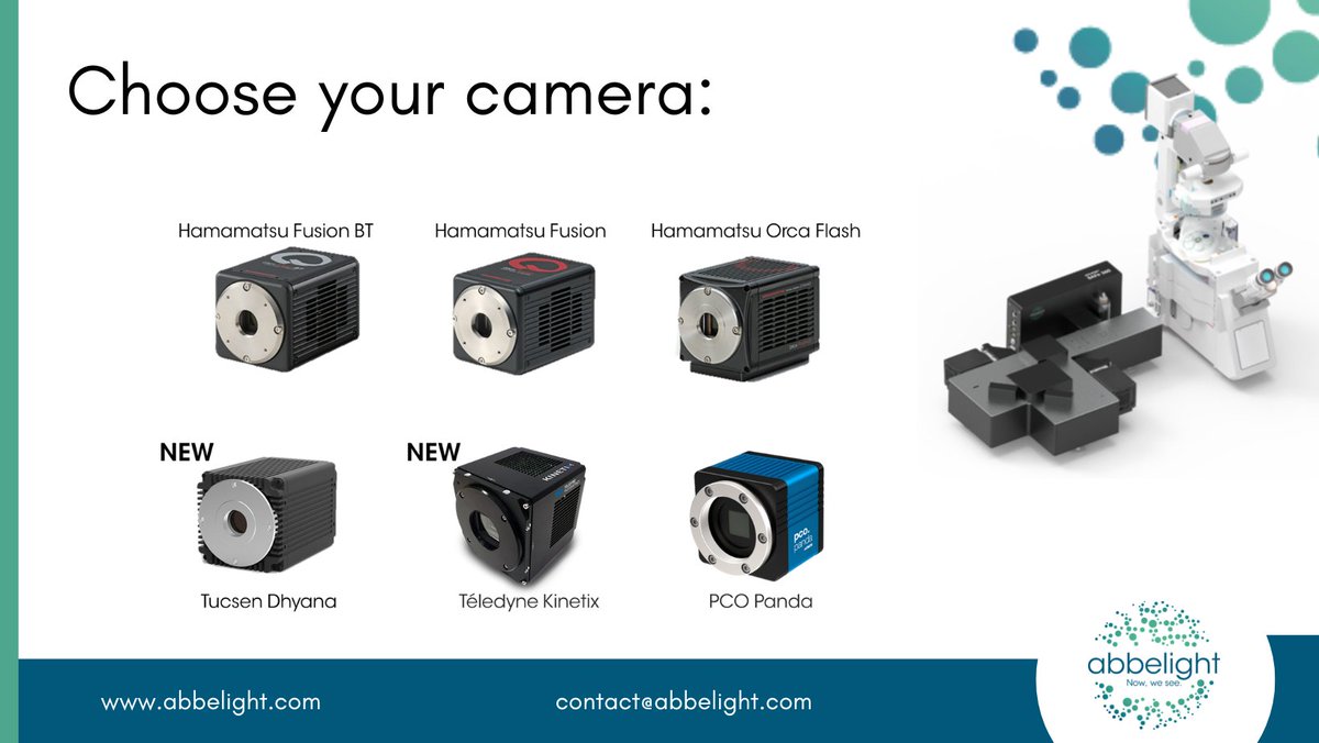 abbelight's tweet photo. The abbelight system is compatible with several different cameras.

See if the cameras you're already using are compatible!

Contact us for more information 👉AskAScientist@abbelight.com https://t.co/f9qjnims5x