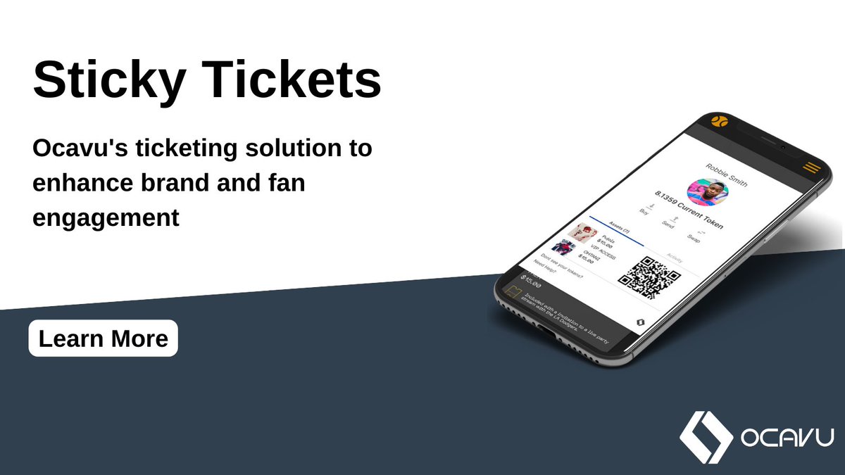 Ocavu's ticketing solution enhances brand and fan engagement with embeddable #blockchain ticketing and marketplace technology on your website. Manage any event with safe, secure, and verifiable #StickyTickets from Ocavu. Learn more at: ow.ly/UW5i50LkJWH