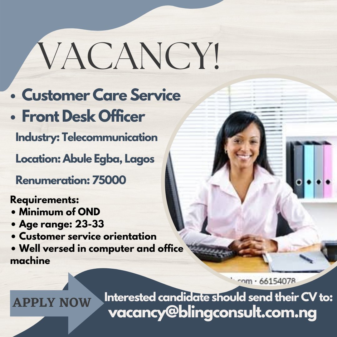 HyperprimeC's tweet photo. INTERESTED CANDIDATE SHOULD SEND THEIR CV TO: vacancy@blingconsult.com.ng

#nigeriafintech #stereopay #barcelona #expertnairesummit2022 #naira #budget2023 #naijastarsearch https://t.co/gyo4rk8Yxo