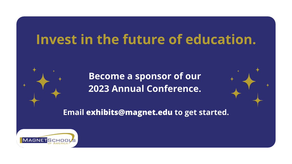 Support education's future by sponsoring our 2023 Annual Conference. Email exhibits@magnet.edu to get started! #MSAconf