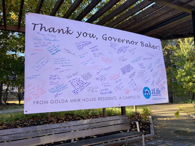 "Thank you for reminding me there's a lot of great life &amp; possibilities ahead of me." -Gov Baker

Great morning in #Newton as @LifeAt2Life welcomed <a href="/MassGovernor/">Governor Maura Healey</a> to Golda Meir House to thank administration for work on behalf of seniors &amp; their families. 

#Boston #News <a href="/CastleGRP/">The Castle Group</a>
