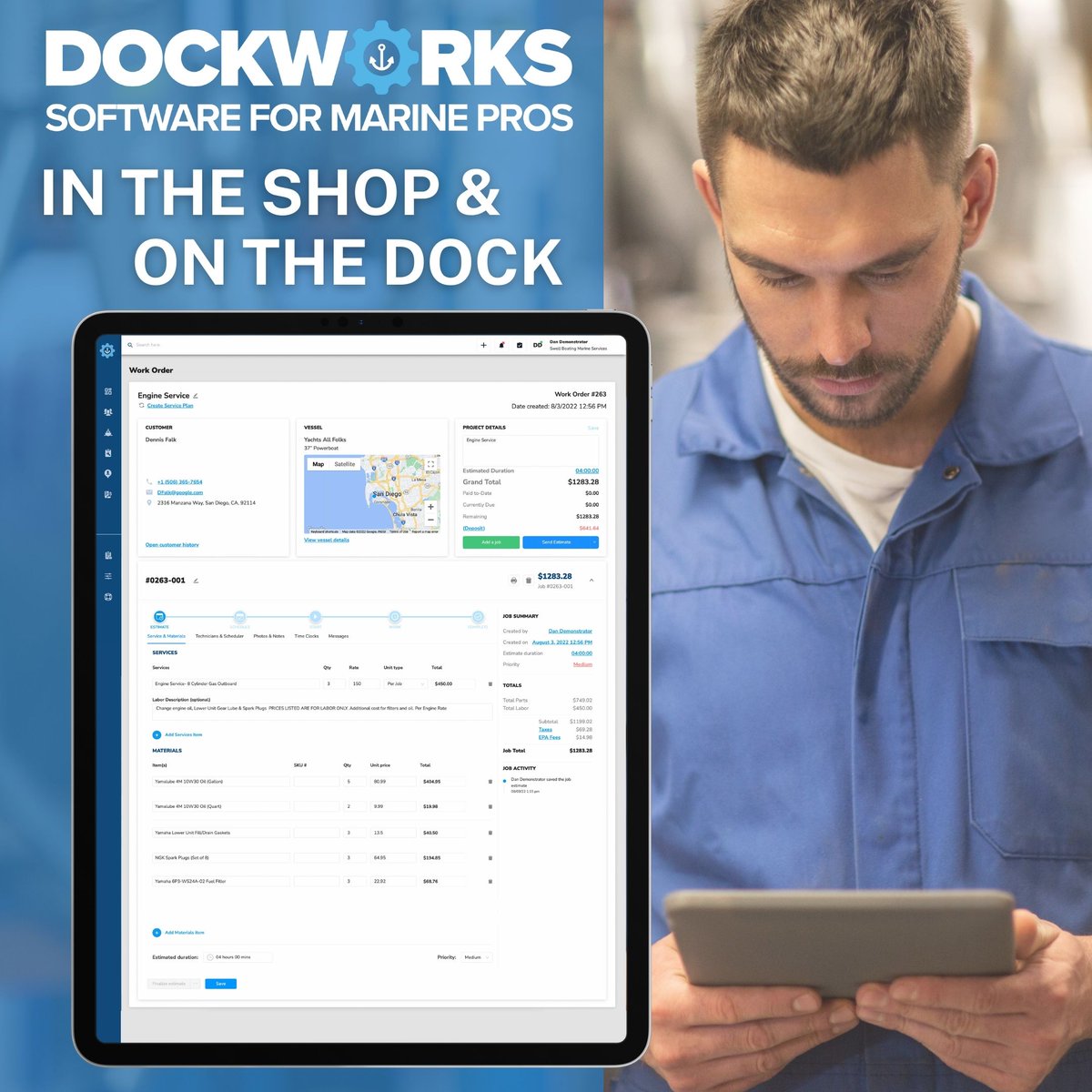 dockworkspro's tweet photo. Streamline operations and set a new standard for the marine services industry. Book a demo today! Visit, https://t.co/X7j8D1SgUw  #dockworks #marineservices #marinetrades #marineprofessionals #boatrepair #yachtservice #boatwork #boatindustry #yachtmaintenance https://t.co/ZKnUmm9UPx