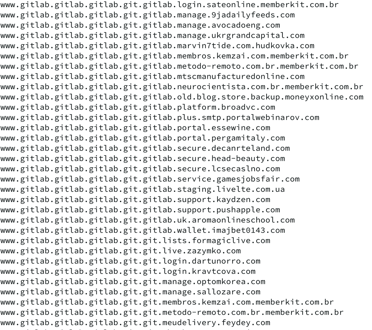 Seeing an influx of suspicious domain names (domain shadowing attack) which appear to impersonate gitlab/github

Most are pointing at AS57724(DDOS-GUARD, RU).