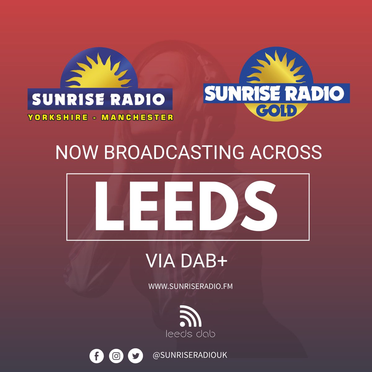 Our number one main service, Sunrise Radio and our service Sunrise Radio Gold now available to hear on DAB+ across Leeds!!! 🥳🥳 #sunriseradio #sunriseradiouk #sunriseradiogold #leeds #digitalradio #ssdab