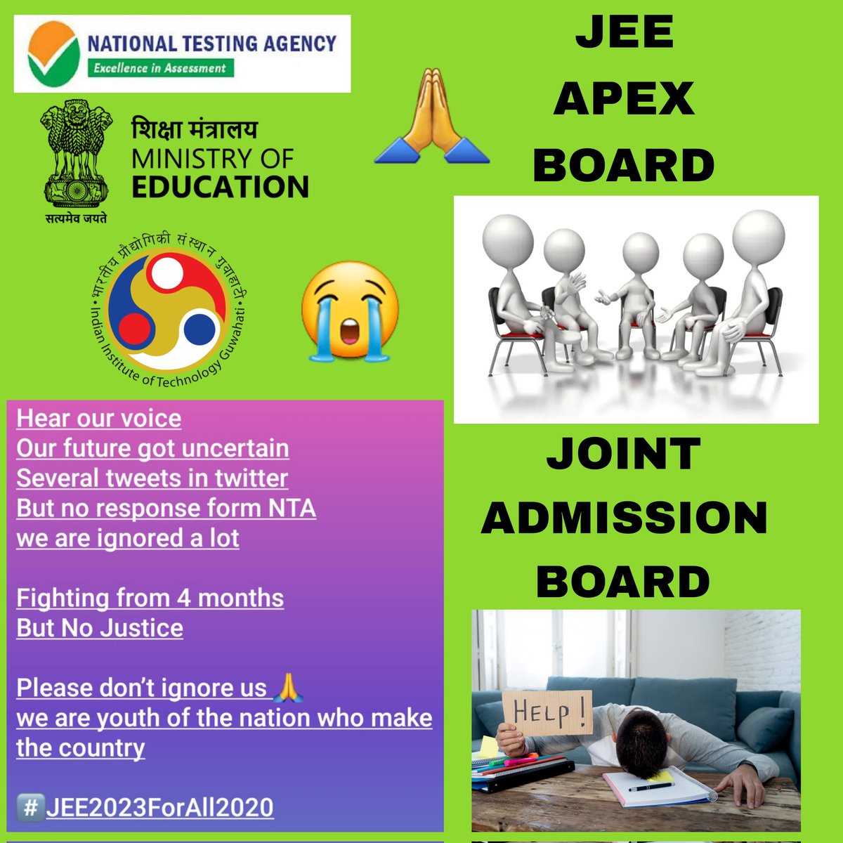 .@EduMinOfIndia @DG_NTA Provided Re-Examination only to 254 students

But still there is Huge Injustice as there are 1000's & 1000's of Genuinely Affected Students who never got even one Fair attempt in #JEEMain2022

2020 Batch Deserves Fair Attempt in JEE2023

#JEE2023ForAll2020