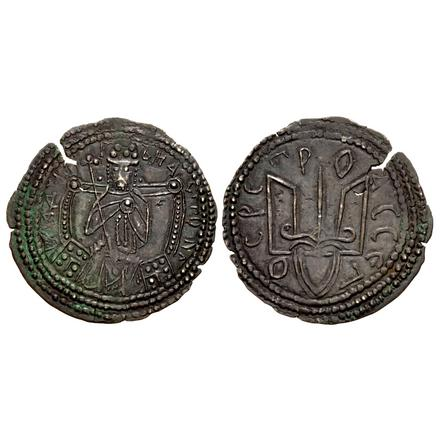 RobertJ09323900's tweet photo. @Maks_NAFO_FELLA Silver Hryvnia of Vladimir I of Kyiv, 980-1015, 4 of his daughters were married to European kings. 
There was no Moscow/Russia not even a village until 1187, when Moscow was first mentioned as a village, feudatory to one of the Novgorod princedoms. https://t.co/8fBBSEkv9w