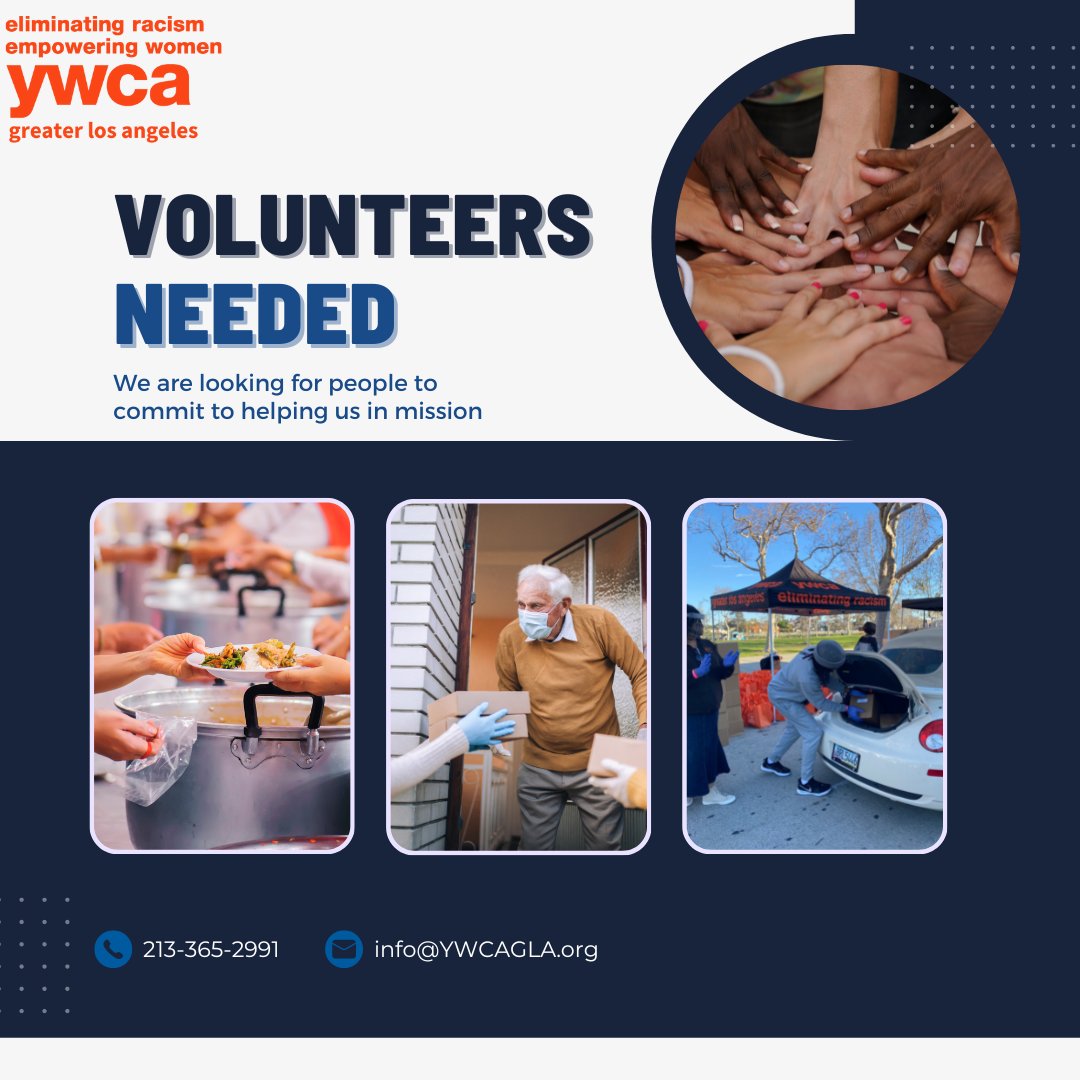 The YWCA Greater Los Angeles is always searching for volunteers for our various programs; sexual assault crisis center, childcare, and senior empowerment. Please contact us today to find out how you can impact someone’s life and your community.