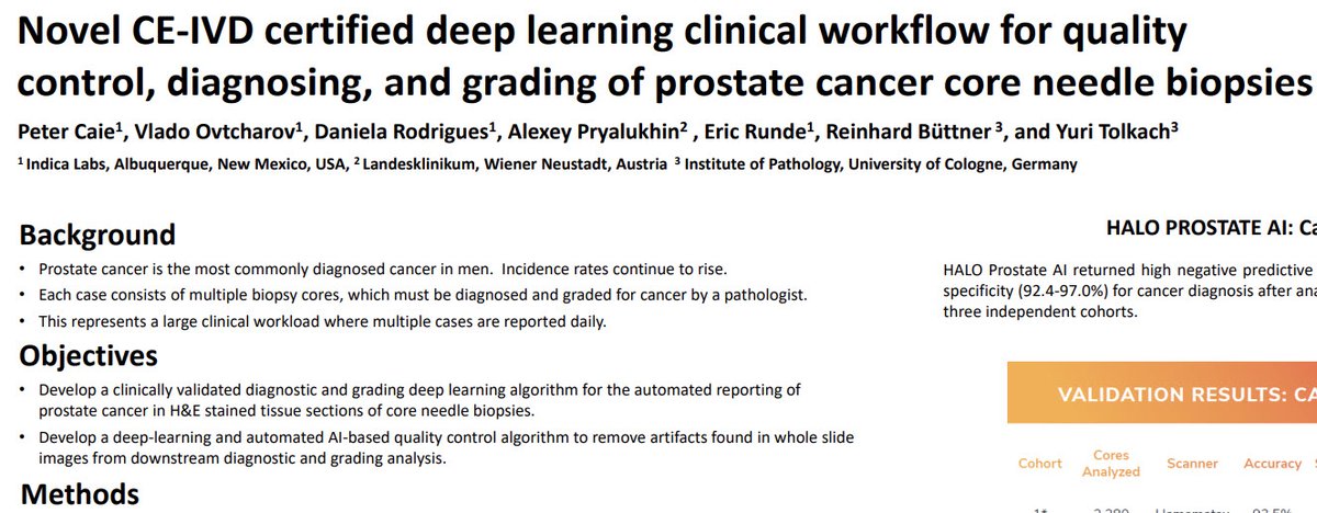 Indica_Labs's tweet photo. Missed our poster at @dpatweet #PathVisions22? View it now to learn about the development and validation of our CE-IVD certified workflow for QC, diagnosing, and grading of prostate cancer!
https://t.co/vLiFnsHz9T
#DigitalPathology #PathTwitter #ProstateCancer #HALOai #HALOap https://t.co/zqZPdEOWFY