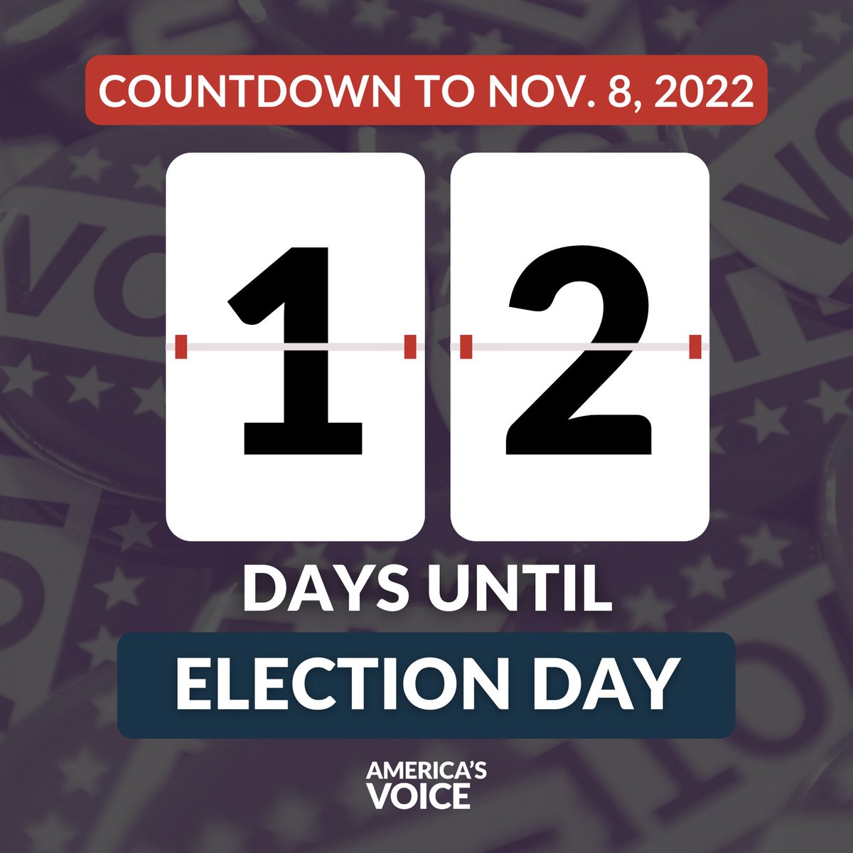 We're 12 days away from the Midterm Election. Make your plan to go vote and tell your friends and family to vote too. To find a polling place near you, information on voting by mail and more, click here ⬇️ bit.ly/3TzQiUP #Election2022