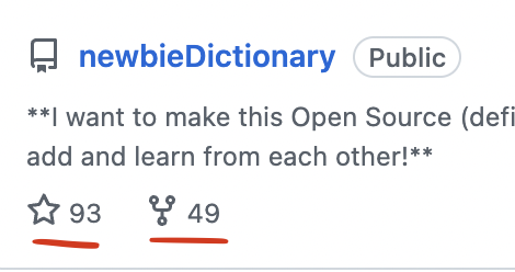 JavaScriptCoff1's tweet image. Only just (yeah call me a slow learner if you like) seen these little metrics and I love them!!!!! 😍
Would love to get to 100 ⭐️ and 50 ⑂s though!!!!!!
github.com/FSipiano/newbi…