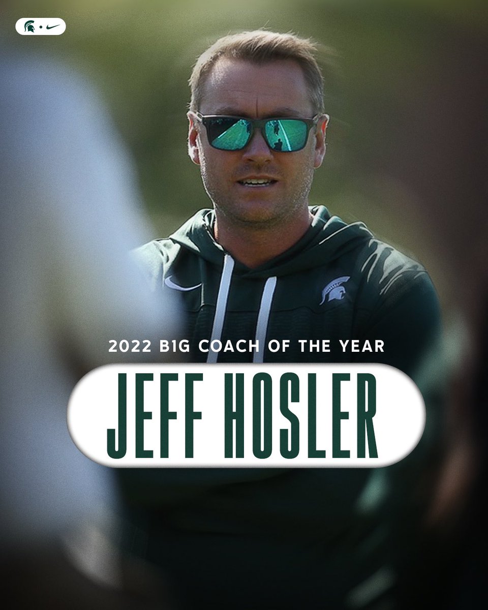 The architect of Michigan State’s FIRST undefeated Big Ten Championship season, and your 2022 B1G Coach of the Year, JEFF HOSLER. #GoGreen