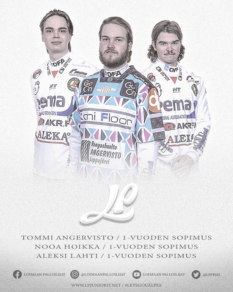 𝐒𝐎𝐏𝐈𝐌𝐔𝐒𝐔𝐔𝐓𝐈𝐒𝐈𝐀! 🤍

Ensimmäiset palaset Palloilijoiden kauden 2023 joukkueesta julki.

𝐓𝐎𝐌𝐌𝐈 𝐀𝐍𝐆𝐄𝐑𝐕𝐈𝐒𝐓𝐎 (2023)
𝐍𝐎𝐎𝐀 𝐇𝐎𝐈𝐊𝐊𝐀 (2023)
𝐀𝐋𝐄𝐊𝐒𝐈 𝐋𝐀𝐇𝐓𝐈 (2023)

#pesis 
#letsgouälpee