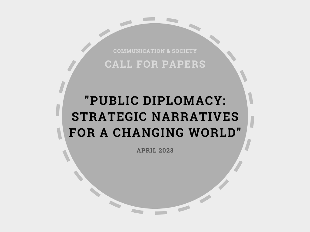 JournalCommSoc's tweet photo. 📝 How has public diplomacy changed with new phenomenons such as propaganda, digitalization or Covid-19?
The #callofpapers of the special issue is about “Public diplomacy”, in which we want to analyze new practices in international political communication. https://t.co/8CK9YEjLwc