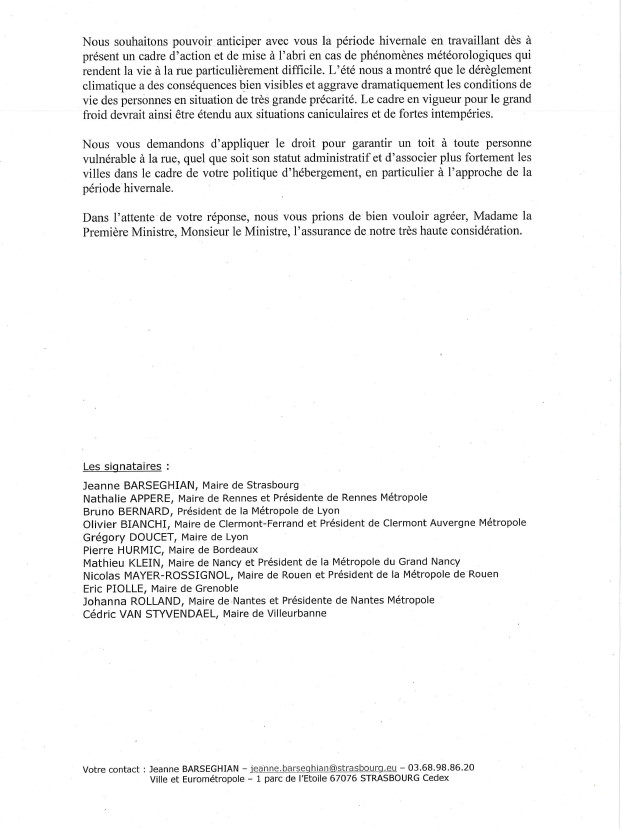 C’est une crise humanitaire qui se joue dans nos villes et métropoles. Le nb de personnes à la rue, d’enfants, explose. Les campements se multiplient partout. Et le gouvernement supprime 14.000 places d’hébergement d’urgence ! Lettre des élu.e.s de 1ère ligne à <a href="/Elisabeth_Borne/">Élisabeth BORNE</a>