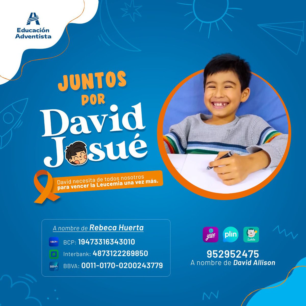 La solidaridad no es un acto de caridad, sino una ayuda mutua entre fuerzas que luchan por el mismo objetivo. Saquemos adelante la salud de David Josué, si se puede, el cancer no nos gana. #JuntosPorDavidJosué #UnaDádivaDeEsperanza #PerúPaísSolidario
