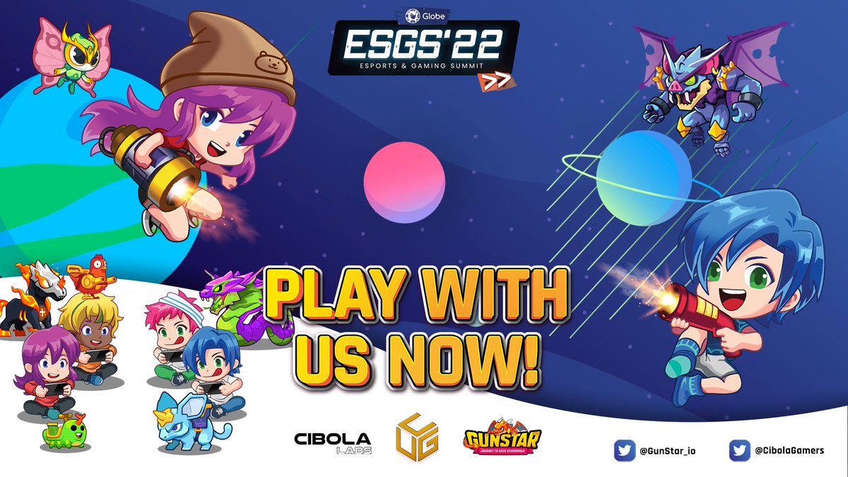 EXPERIENCE #GUNSTAR #METAVERSE AT ELECTRONIC SPORTS AND GAMING SUMMIT 2022

❤️‍🔥Co-presented by <a href="/enjoyGLOBE/">Globe Telecom</a> , with platinum exhibitor <a href="/riotgames/">Riot Games</a>

🔥 Time &amp; Location: Oct 28-30, <a href="/CibolaGamers/">United Cibola Gamers</a>' booth, SMX Convention Center, Metro Manila

#ESGS2022 #esportsfi #Web3 #BuildonBNBChain