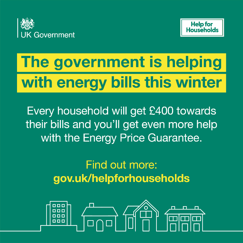 GOVUK's tweet photo. The Government is providing more support than ever with your energy bills. Find out what you are entitled to.