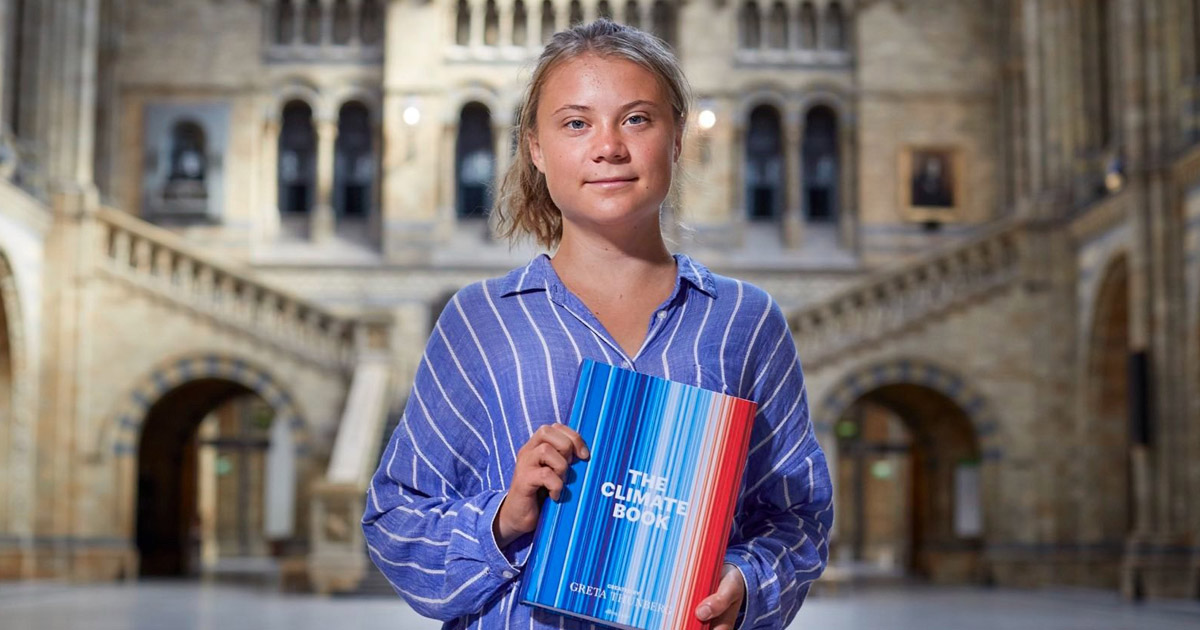We made these for the world. 

A proud day as <a href="/GretaThunberg/">Greta Thunberg</a> launches her new book #TheClimateBook, with the covers prominently displaying the climate stripes, created at Reading by <a href="/ed_hawkins/">Ed Hawkins</a>. 

The book shares the realities of the climate crisis and outline what we need to do.