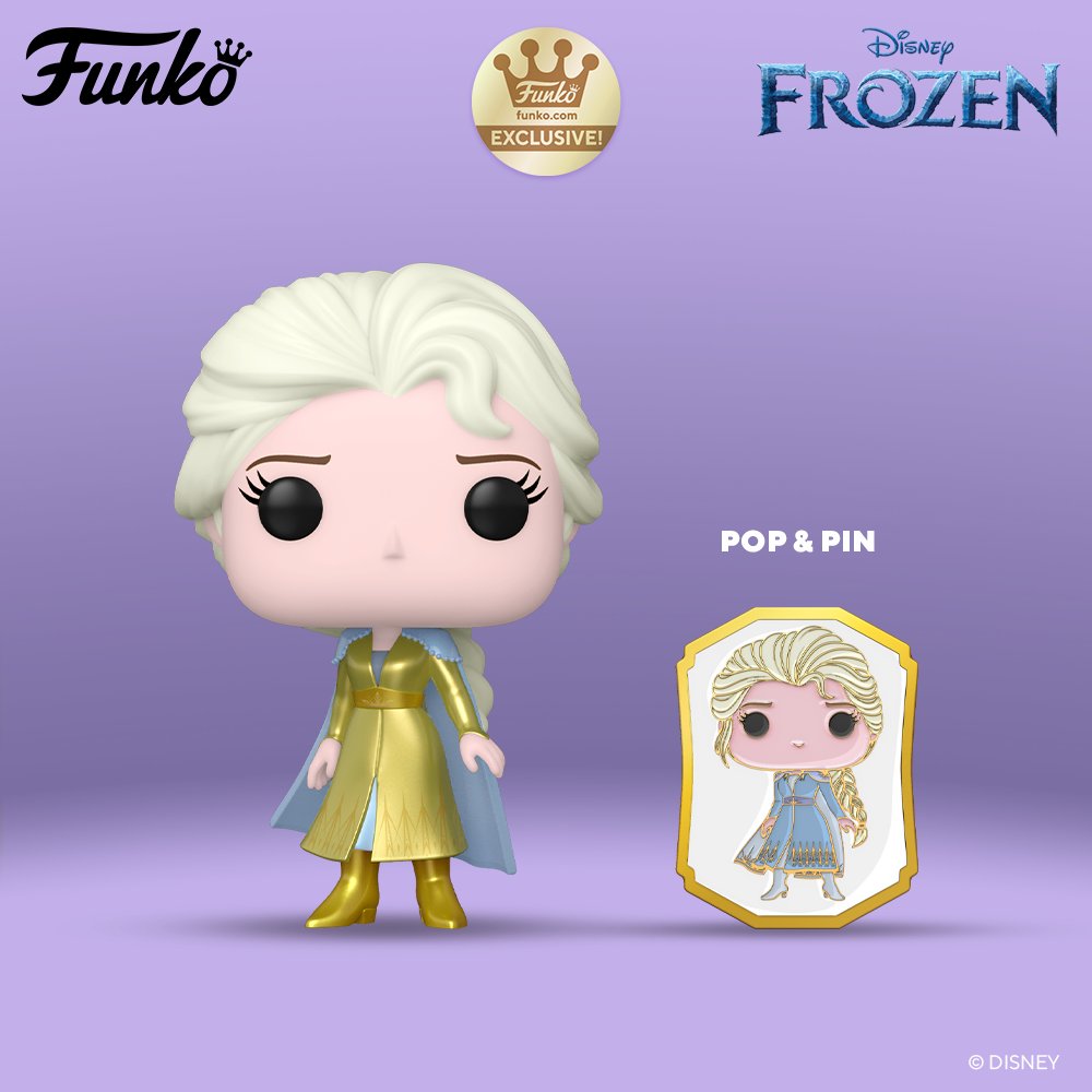 bekræft venligst kristen Utålelig Funko on Twitter: "Coming Soon: The newest Disney Frozen Elsa (Gold) POP!  with pin set. Click the link to be notified when this Funko Web exclusive  is available to add to your