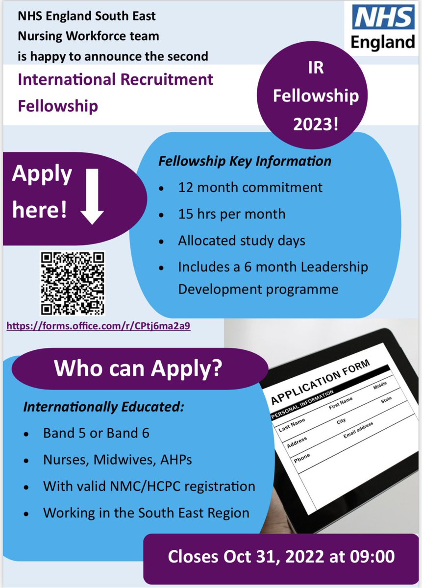 Closing date is soon…Great opportunity for B5/6 nurses, midwife or AHPs….people who done this before find it useful for career development and networking opportunities.