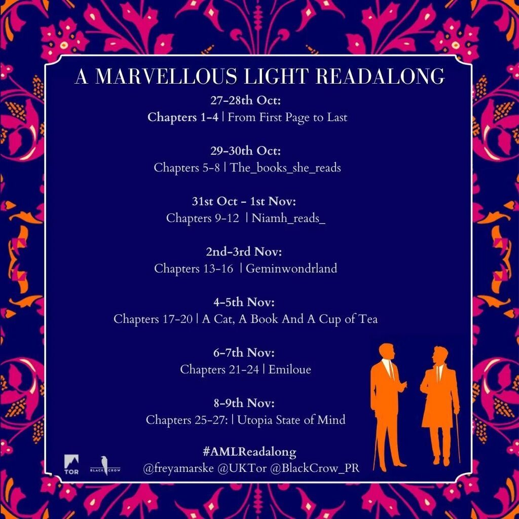 UtopiaMind's tweet photo. I'm so excited to be part of the #amarvellouslight #readalong organized by @blackcrow_pr with:
@janetemson
@the_books_she_reads
@niamh_reads_
@gemmasbookishlife
@acatabookandacupoftea
@emiloue_
And me!
I'm kind of scared of being last BUT I loved this c… https://t.co/69N3XG2oF8 https://t.co/D8I3XTUSsH